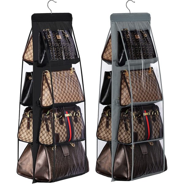For Wardrobe Closet Transparent Storage Bag Hanging Handbag Organizer Door Wall Clear Sundry Shoe Bag with Hanger Pouch