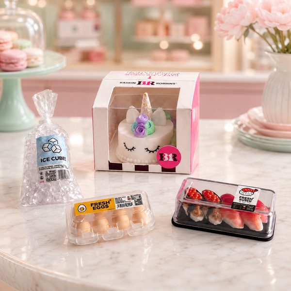 Mini-jouet de cuisine miniature pour chambre miniature : Gâteau de sushi miniature à ajouter au réfrigérateur
