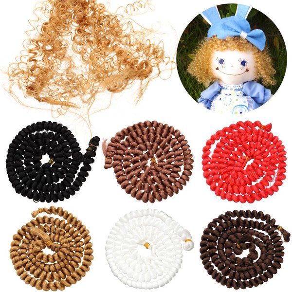 Screw Curly Hair Accessories for Dolls BJD Doll Wig High-Temperature Material Resistant Fiber Hair Wefts Hair Wig