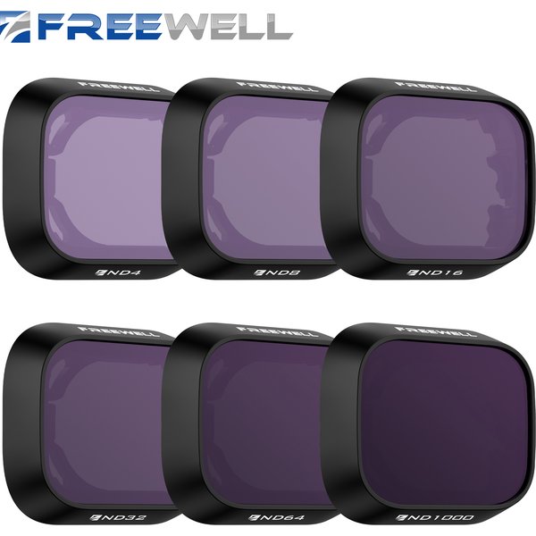 Freewell – lot de 6 filtres ND, ND4, ND8, ND16, ND32, ND64, ND1000, compatibles avec les accessoires de caméra DJI Mini 3 et Mini 3 Pro