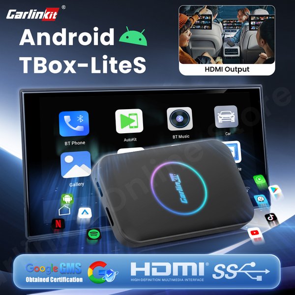 CarlinKit LiteS Android Tv Box sans fil Carplay Android auto adaptateur prise en charge Youtube Netfilx IPTV Spotify autoradio accessoires