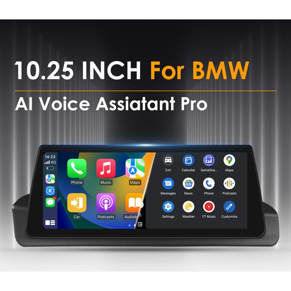 10,25 Zoll Multimedia-Player für BMW 3er Serie E90 2005-2012 Linkslenker Autoradio Kabelloses Carplay Android Auto GPS IDrive
