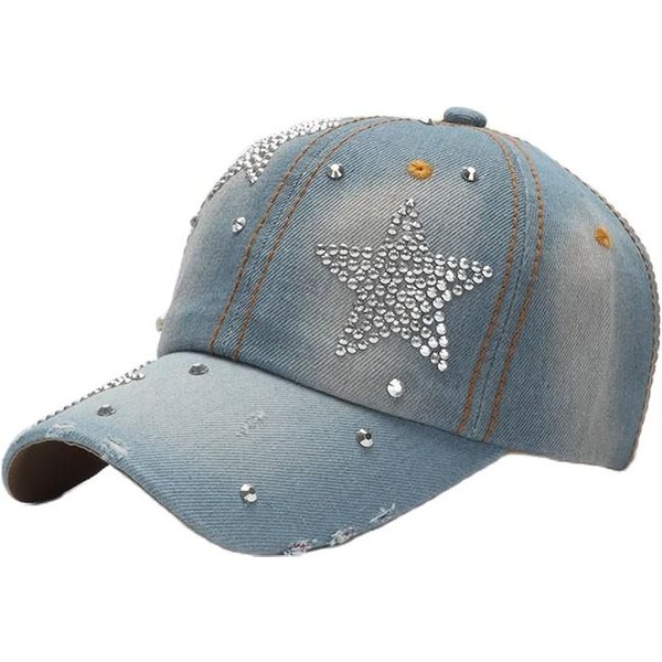 Denim Baseball Kappe Frauen Sommer Herbst Sonnenschirm Mode Stern Shinning Kappe Weibliche Hut Casual Einstellbare Snapback Gorro