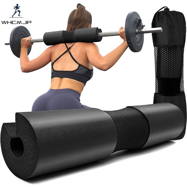Coussin de Squat d'haltères pour Squats, Lunges et poussées des hanches – Coussin éponge en mousse pour barres – Soulagement du cou et des épaules pendant l'entraînement