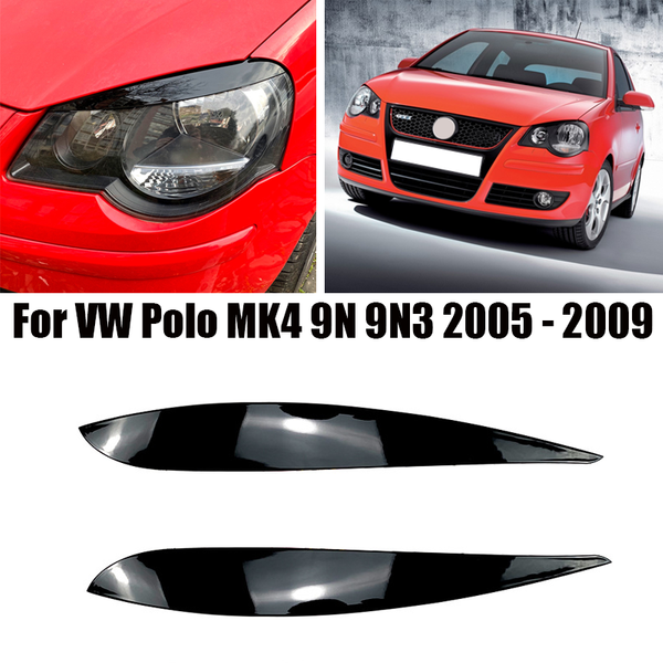Pour VW Volkswagen accessoires Polo MK4 9N 9N3 2005 2006 2007 2008 2009 phare avant de voiture sourcils garniture de paupière