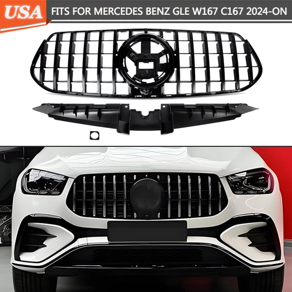 GTR Frontgrill glänzend schwarz für Benz W167 GLE 350 GLE 450 GLE 580 GLE 53 2024 2025