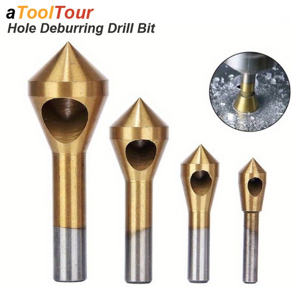 90° Chamfer Drill Bit Taper Cutter Deburr Countersink Titanium Coated Round Shank For Aluminum Wood Soft Metal Smooth Hole Cut
