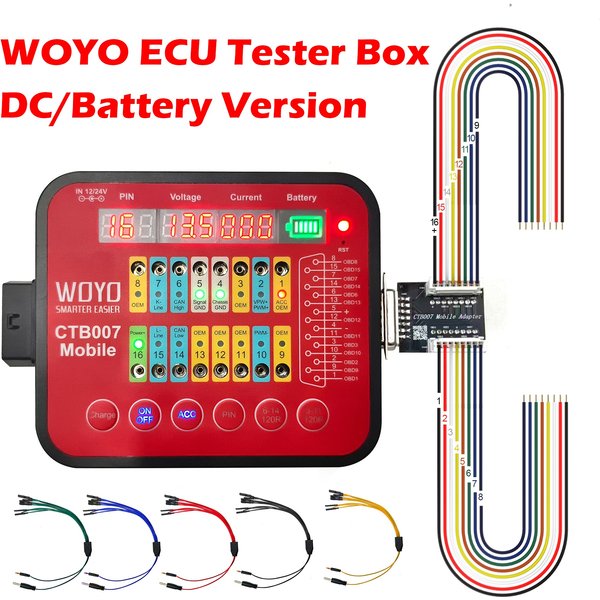Détecteur de circuits imprimés ECU avec résistance intégrée, CTB007 Mobile prise en charge de la batterie rechargeable, boîtier de test CAN, boîte de dérivation OBD2