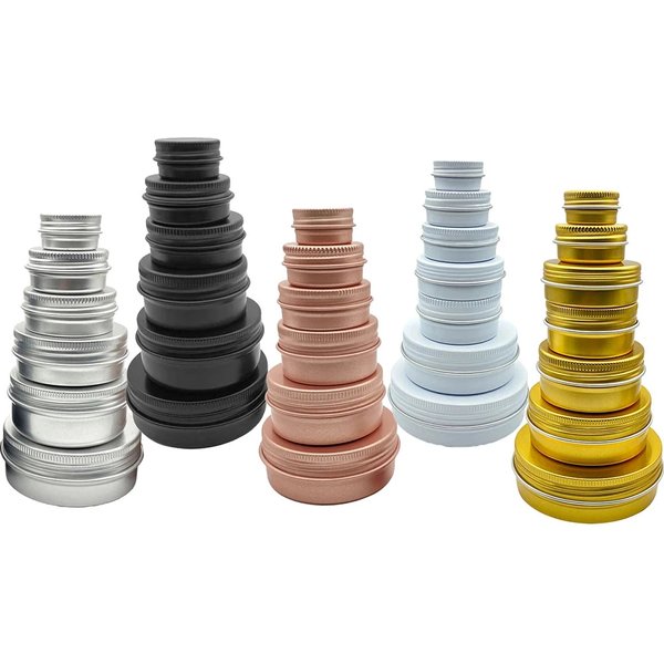 10PCS Cream Jar Tin Cosmetic Lip Balm Containers Nail Derocation Crafts Pot Refillable Bottle Screw Thread Empty Aluminum