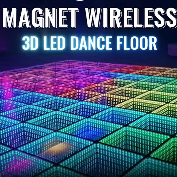 Butoy Magnetisches 3D Infinity Farbiges LED-Sensor-Musik-Tanzflächenpanel mit Liniensteuerung LED-Klavierbodenplatte für Hochzeit, Party, Club
