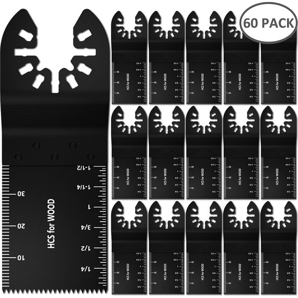 5/60Pcs Multifunctional Saw Blade Oscillating Saw Blades Sets Fast Fit Mixed Blades For Wood Metal Plastic MDF Multi Cutting