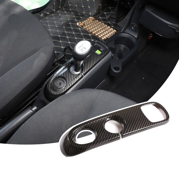 Naklejki na panel zmiany biegów konsoli środkowej samochodu z teksturą włókna węglowego ABS do Mercedes Smart 451 Fortwo 2009-2015