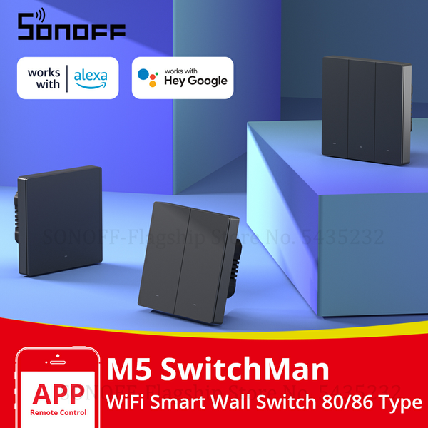 SONOFF M5 Matter 80/86 Typ SwitchMan WIFI Smart Wandschalter Drucktastenschalter Rahmen R5 Fernbedienung für Alexa Google Home