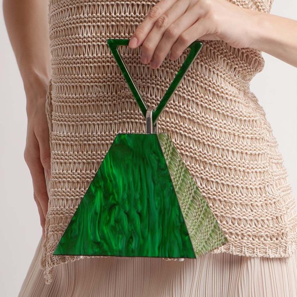 2025 marque de mode femmes Triangle forme boîte acrylique sac de soirée de luxe concepteur pochette sacs à main et sacs à main sac de fête de mariage