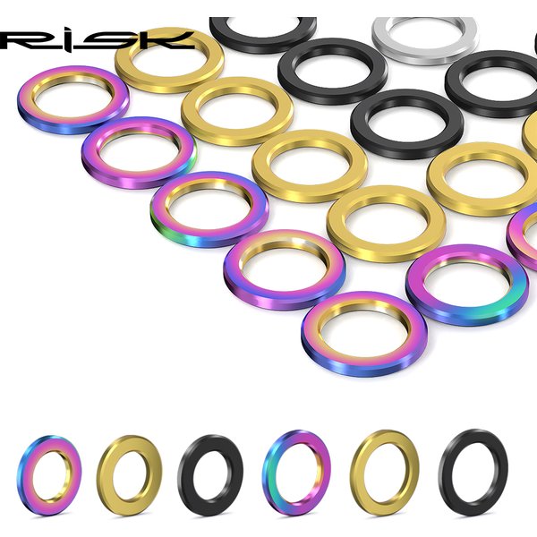Risque 10 pièces M5/M6 rondelle de vis de vélo boulons en alliage de titane rondelle plate entretoise réglable légère pour pièces de vélo de route vtt