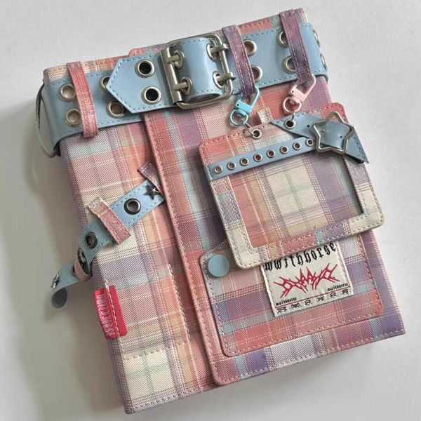 Retro Sweet Cool A5 gestreiftes, hochwertiges Kartenalbum im Cowboy-Stil, Stoff, Sternenmuster, kleines Karten-Aufbewahrungsalbum