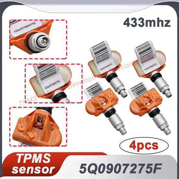 4PCS 5Q0907275F TPMS Reifendrucksensor Für Audi A3 A4 A5 Q5 VW Golf Porsche 911 Panamera Cayenne Cayman 433MHZ