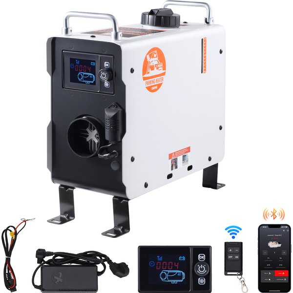 SucceBuy 2/8KW Diesel-Heizgerät 12V/24V All-in-One Diesel-Luftheizung mit Bluetooth CO-Alarm Tragbare Diesel-Heizung Autoheizung für Fahrzeuge und Outdoor