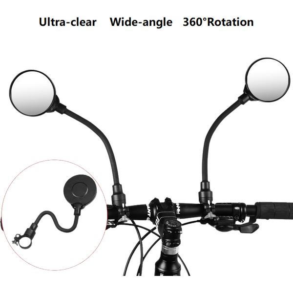 1PC Bicycle Rearview Handlebar Mirrors 360 for Mountain Road Bike Motorcycle Bendable Hose Adjustable Rearview Mirror