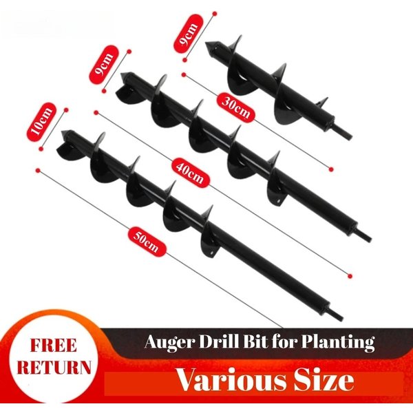 Bricolage acier au carbone planteur jardin tarière spirale foret fleur plantation trou pelle foret cour jardinage literie plantation