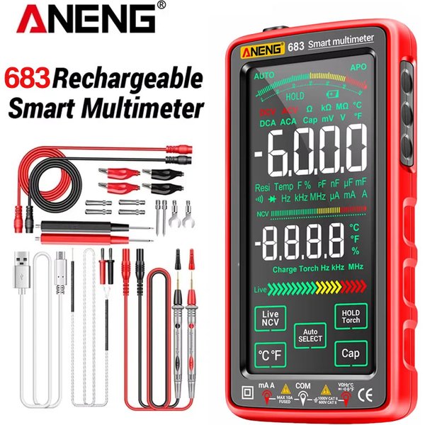 ANENG 683 Smart Multimeter High-end Touch 6000 Zählt Multimetro Test Wiederaufladbare Multitester AC/DC Spannung Tester Strom Werkzeug