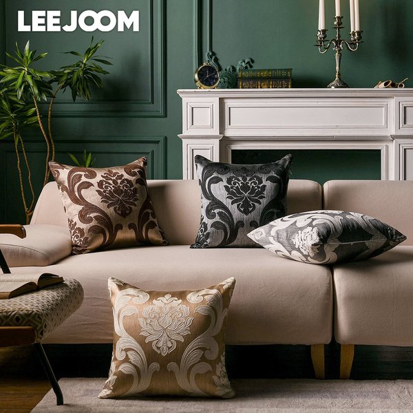 LEEJOOM haute qualité Style européen Jacquard taies d'oreiller canapé salon housse de coussin 45x45 cm 1 PC