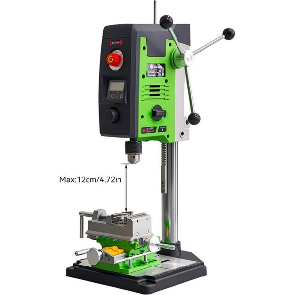 Allsome BG-518801+BG-6368 6-Gang 800 W Tischbohrmaschine mit 3-Zoll-Kreuzschlitz-Schraubstock-Kombinationsset