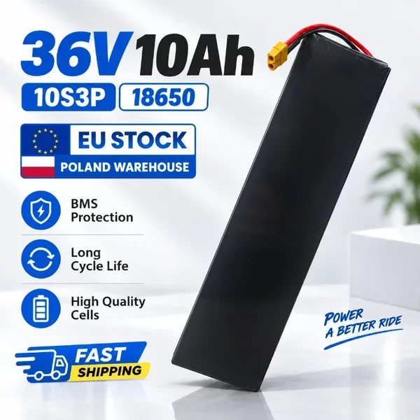 36V 10Ah 10S3P 10000mAh 500W Akku für KUGOO S1 S2 S3, Elektroroller und -scooter, wiederaufladbares Li-Ion-Paket 18650 mit integrierter BMS-Schutzschaltung, hohe Kapazität, kompatibler Ersatz,