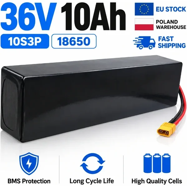 Akku für Elektroroller KUGOO S1 S2 S3, 36V 10Ah 10000mAh 10S3P 500W, wiederaufladbarer Lithium-Ionen-Akku 18650 mit integriertem BMS, lange Lebensdauer, Ersatzteil für E-Scooter, schneller Versand aus