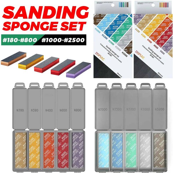 DSPIAE Sanding Sponge Set For GK Military Model Combo Arc Grinding Polishing Sandpaper Making Tool Kit Sanding Paper