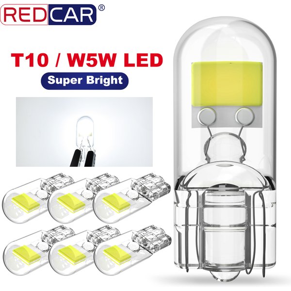 2/6x W5W T10 Led-lampen Canbus W5W Sapphire COB Stick-Freie Led Keil Birne 6000K 168 194 Led 5w5 Auto Innen Dome Lesen Birne