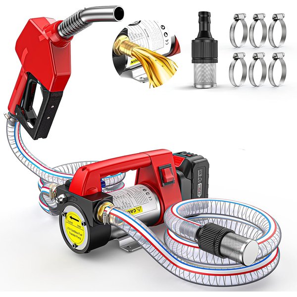 Pompe de transfert de carburant diesel sans fil Taskstar 12 GPM avec 2 tuyaux de 2 mètres, transfert de diesel électrique pour batterie Makita 18 V