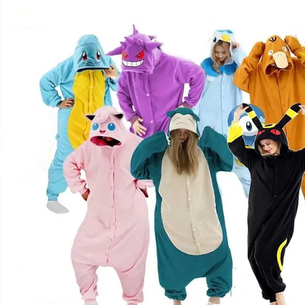 Snorlax Squirtle Jigglypuff Kigurumi Onesie Gengar Cosplay Kostüm Halloween Erwachsenen Anime Eevee Pyjamas Schlafanzug