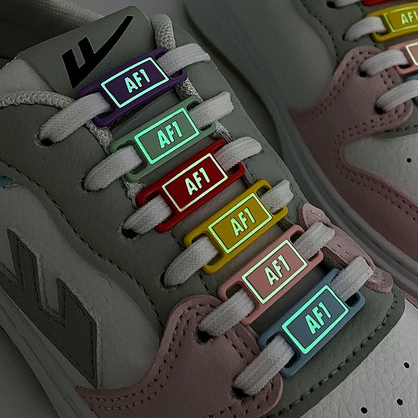 2 Stück Air Force One Leuchtende Schnürsenkel-Schnallen, fluoreszierende, leuchtende Sneaker-Schuh-Accessoires, AF1/AJ Metallverschluss, Schnürsenkel-Dekoration