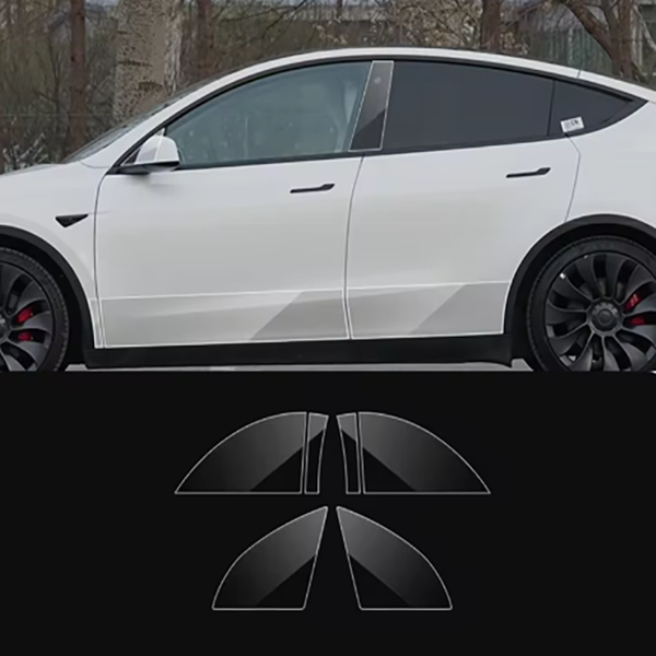 Pour Tesla Model Y Juniper 2025 Vordere et Hintere Tür Eckenschutzfolie Kratzfeste TPU-Schutzfolie Unsichtbare Autokleidung