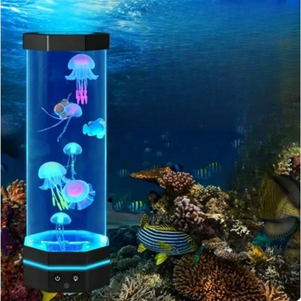 Nouvelle Méduse LED USB à Changement de Couleur avec Télécommande pour Aquarium, Ornement Dynamique Suspendu Décompression 38CM