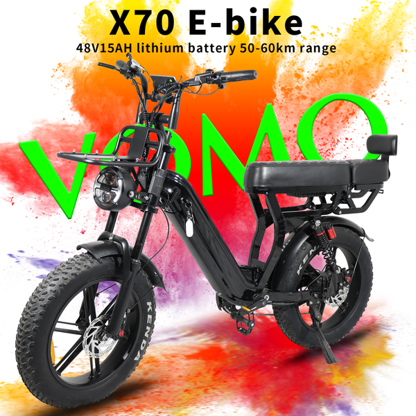 X70 Elektrofahrrad für Erwachsene (V8-Verbesserte Version): 20-Zoll-Fat-Reifen, 250W Nennleistungsmotor, 48V 15Ah Akku, doppelte hydraulische Scheibenbremsen und Vollfederung – geeignet für