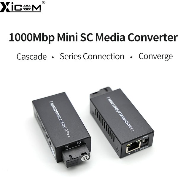 1 Paar Gigabit 100/1000M A/B SC Ethernet Fiber Switch Media Converter Rj45 Optic Transceiver 20KM Fibra Switch mit Netzteil