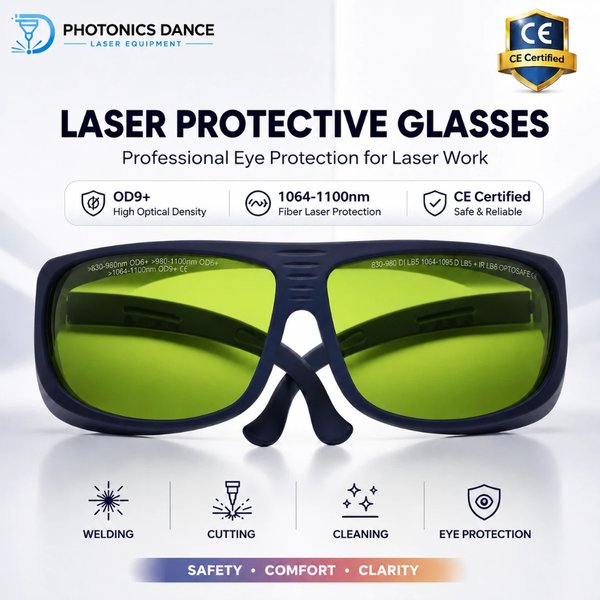 OD9+ Laserschutzbrille CE 1064-1100nm Faserlaser-Schutzbrille für Schweißen, Schneiden, Reinigung Augenschutz