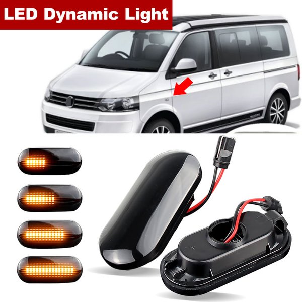 Für Volkswagen VW Transporter Mutlivan T5 7E 7F 7J 7H 2007 2008 2009 2010 2011 bis 2015 Dynamische LED-Anzeige Seitenmarkierungssignal