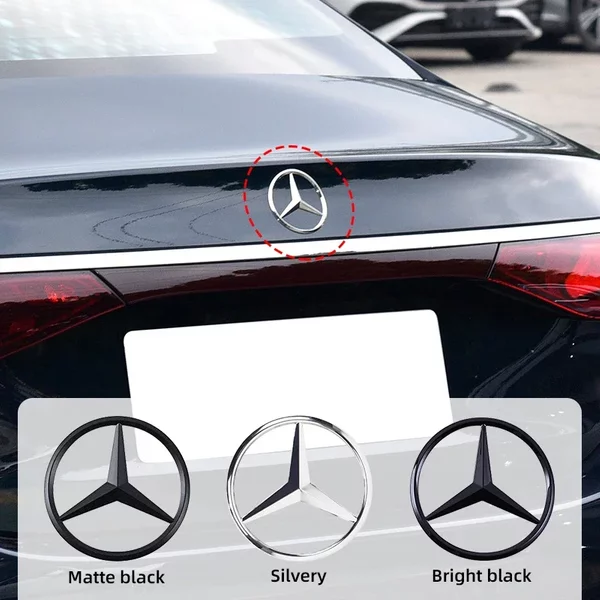 1 Stück 90mm ABS Kofferraum-Aufkleber Ersatz-Logo Mercedes Benz W220 W221 W223 W210 W211 W212 W203 W204 W205