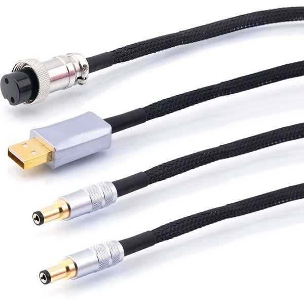 Silver Plated OCC High-fidelity Hifi DC Power Cable USB A-2.5mm/2.1mm Dedicated Audiophile Audio DC 5.5*2.5-2.1 for Keces Linear