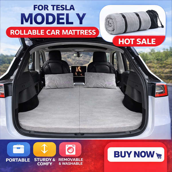 Matelas de voiture pour Tesla Model Y Model 3 2021-2026, antidérapant, lavable, en mousse à mémoire de forme, pliable, amovible, lit de camping et de voyage