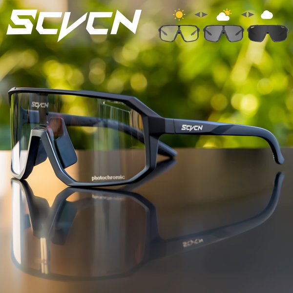 SCVCN Sport de plein air vélo lunettes de soleil photochromiques hommes femmes vélo vtt route cyclisme lunettes UV400 lunettes de pêche en cours d'exécution Eyewea