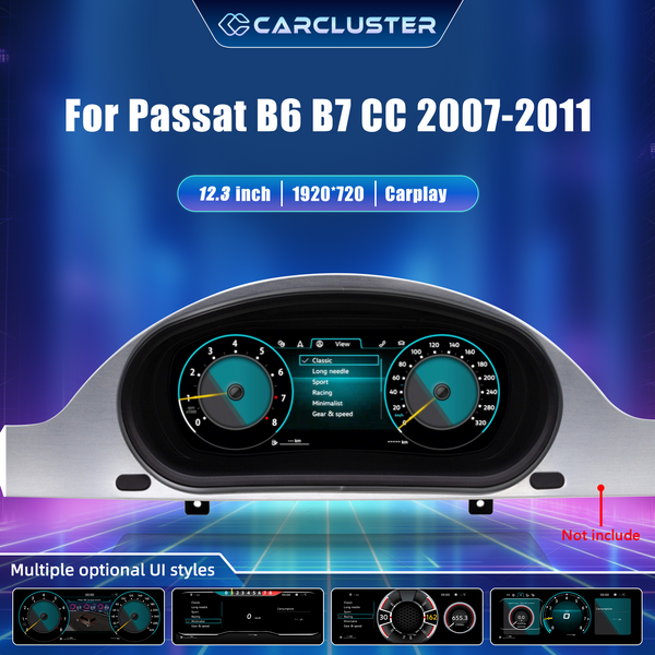 Dashboard Digital Cluster For Passat B6 B7 CC 2007-2011 years Instrument Panel Virtuele Cockpit Speedometer