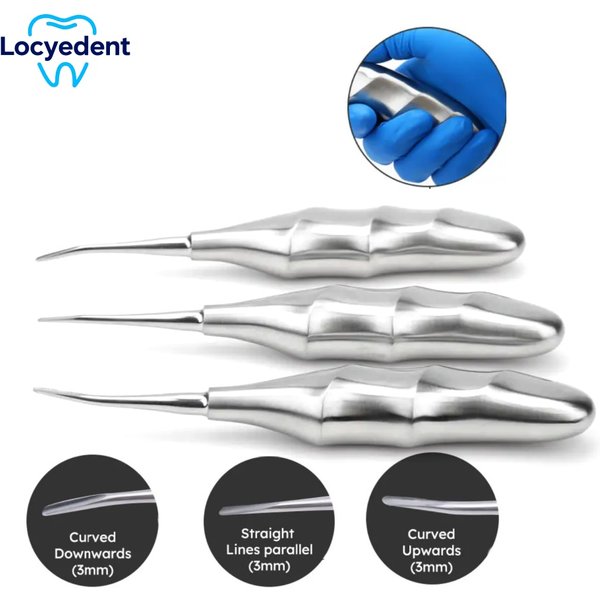 Outil d'extraction de dents dentaires, droit et incurvé, ascenseur de racines dentaires, souche apicale, dentiste, pince chirurgicale minimalement invasive