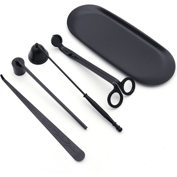 5 Styles Black Candle Extinguishers Scented Candle Trays, Scissors, Hook Accessories Wick Trimmer Candle Extinguishing Tools