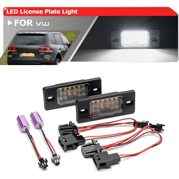 2x pour VW Touareg Typ 7L 2002-2010 pour Porsche Cayenne 9PA 2002-2010 blanc Canbus Led feux de plaque d'immatriculation lampes d'étiquette de stationnement
