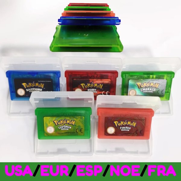Pokémon-Serie Emerald FireRed Leafgreen Ruby Sapphire 5 Versionen GBA-Spiel in Box für 32-Bit-Videospielkassette