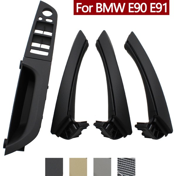 Ensemble complet d'accessoires d'intérieur LHD, 7 pièces, panneau de commutateur de fenêtre, poignée de porte, pour BMW série 3 E90 E91 316 318 320 325 328i